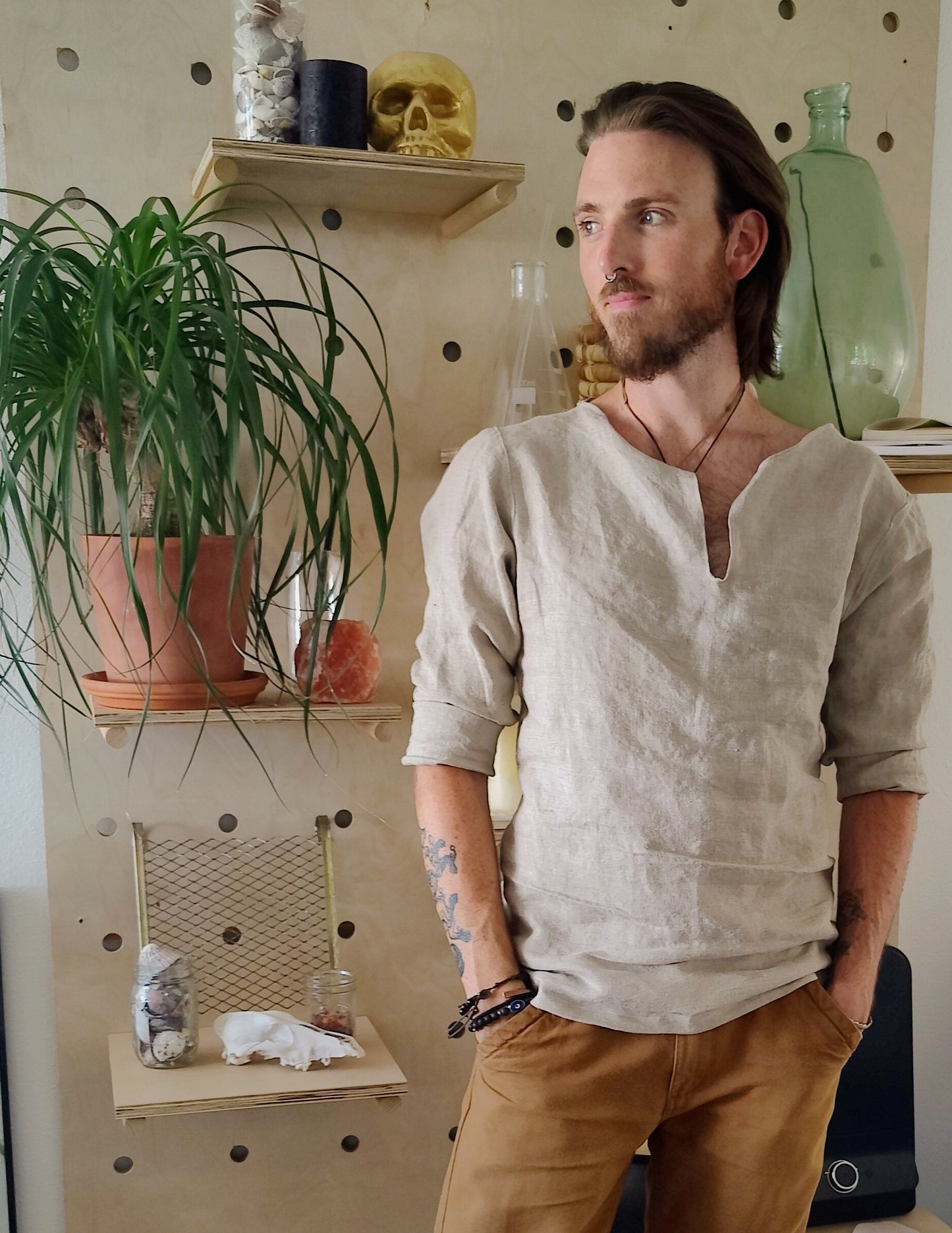 Hemp Linen Shirt - Deep V